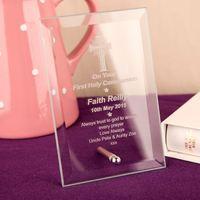 communion glass plaque cross