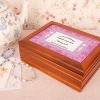 confirmation jewellery box pink border