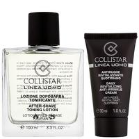 Collistar Uomo After Shave Toning Lotion 100ml and Daily Revitalizing Anti Wrinkle Cream 30ml