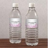 Contemporary Hearts Water Bottle Label