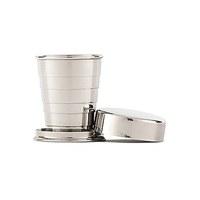 collapsible silver shot glass with lid