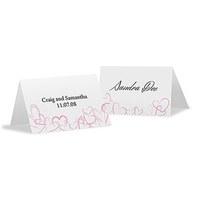 Contemporary Hearts Place Card With Fold