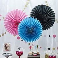 Confetti Party - Wall Fan Decorations - 3 Pack