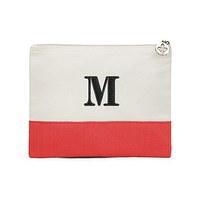 colourblock large zip pouch red