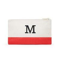 Colourblock Cosmetic Bag - Coral / Soft Red