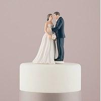 Contemporary Vintage Bride and Groom Porcelain Figurine Wedding Cake Topper - Bride