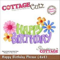 CottageCutz Die W/Foam -Happy Birthday Phrase Made Easy 261958