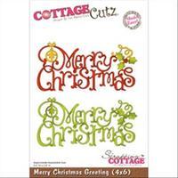 CottageCutz Die with Foam - Merry Christmas Greeting 273129
