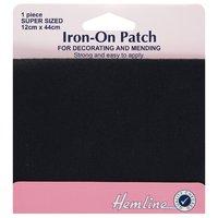 cotton twill patches black 10 x 15cm by hemline 375101