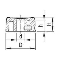 Control knob Aluminium , Black (Ø x H) 21 mm x 10 mm OKW A1321260 1 pc(s)