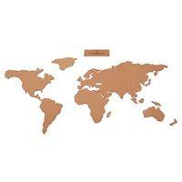 CORK WORLD MAP PINBOARD Self Adhesive