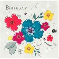 contemporary flowers birthday card