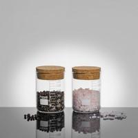 cork lid storage jars set of 2