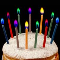 Colour Flame Birthday Candles (12 pack)