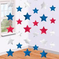 coloured star ceiling decorations