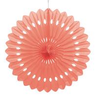 Coral Decorative Paper Fan