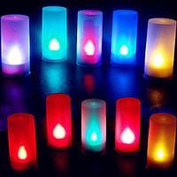 Colorful Candle Shape Flame ABS LED Night Light for Festival Christmas Halloween