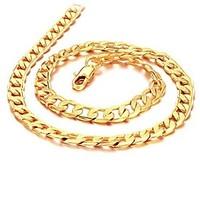 Cool Personality Twisted Piece of 18 K Gold Plating Man Necklace