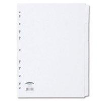 Concord Subject Dividers 230 Micron Punched 11 Holes 5-Part A4 White Ref 79901/99