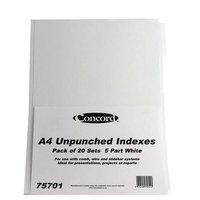 concord presentation index unpunched 5 part a4 white ref 75701 pack 20