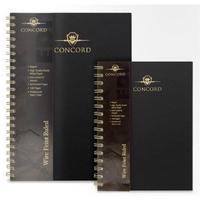 concord noir a5 wirebound notebook hard cover 160 pages 90gsm 8mm fein ...