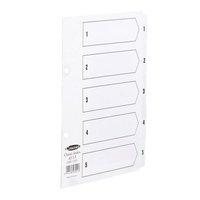Concord Classic Index Mylar-reinforced Punched 2 Holes 1-5 A5 White Ref 07001/CS70