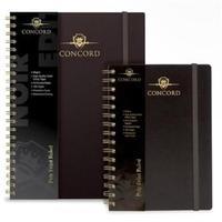 Concord Noir (A4) Wirebound Notebook Polypropylene Cover 160 Pages 90gsm 8mm Feint Ruled (Pack of 3)