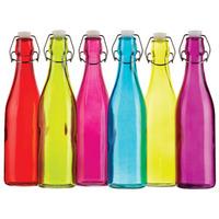 Colourworks Coloured Glass Storage / Water Bottles 500ml (Set of 6)