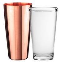 Copper Plated Boston Shaker (Tin & Polycarbonate Glass Set)