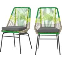Copa outdoor set of 2 dining chairs, citrus green