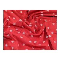 Contemporary Hearts Print Cotton Calico Fabric Natural on Red