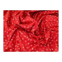 Contemporary Christmas Mini Motifs Print Cotton Calico Fabric Natural on Red