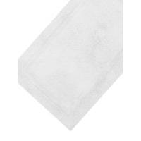 Cotton deep pile soft and absorbent bathroom bath mat rug - White