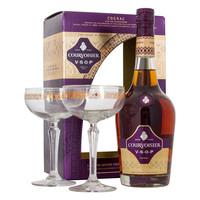 Courvoisier VSOP Cognac Gift Set with 2 Coupe Glasses 70cl
