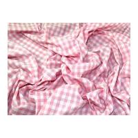 Colour Woven Yarn Dyed 9mm Gingham Cotton Chambray Dress Fabric Baby Pink