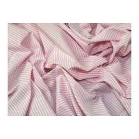 Colour Woven Yarn Dyed 2mm Stripe Cotton Chambray Dress Fabric Baby Pink