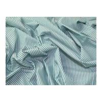 colour woven yarn dyed 2mm stripe cotton chambray dress fabric teal