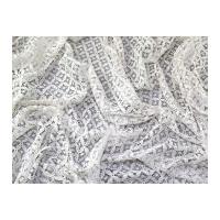 Cotton & Nylon Fancy Lace Dress Fabric Ivory