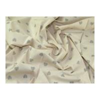 Contemporary Hearts Print Cotton Calico Fabric Soft Grey on Natural