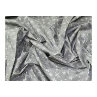 Contemporary Stars Print Cotton Calico Fabric Natural on Soft Grey