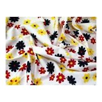 Colourful Floral Print Linen Look Cotton Dress Fabric