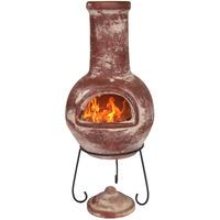 Colima Mexican Chiminea with Lid and Stand - Large Red Colima Mexican Chimenea with Lid and Stand - Large Red