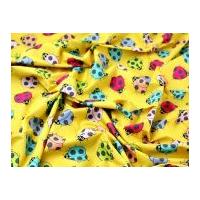 Colourful Ladybird Print Cotton Poplin Dress Fabric Yellow