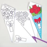Colour-in Flower Bouquets (Pack of 10)