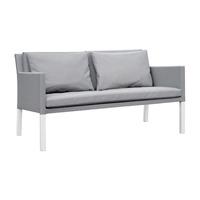 Cozy Bay Verona Aluminium and Fabric 2 Seater Arm Sofa in White and Grey