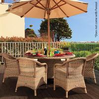 Cozy Bay Sicilia Rattan 6 Seater Round Dining Set in 4 Seasons