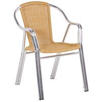 Cozy Bay Cappuccino Stackable Bistro Chair in Beige