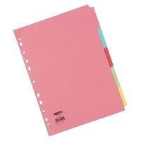 Concord Commercial Subject Dividers 5-Part A4 Assorted Ref 51099