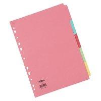 concord commercial subject dividers 5 part a4 assorted ref 51099