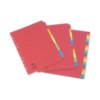 concord bright subject dividers europunched 5 part extra wide a4 assor ...